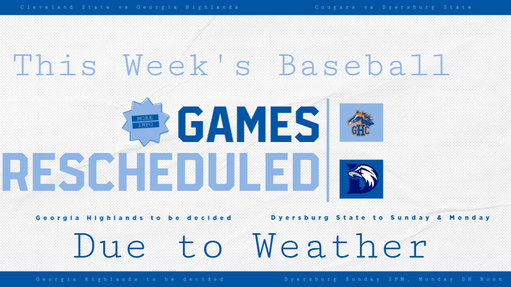 This Week's Baseball Games Rescheduled Again Due to Weather