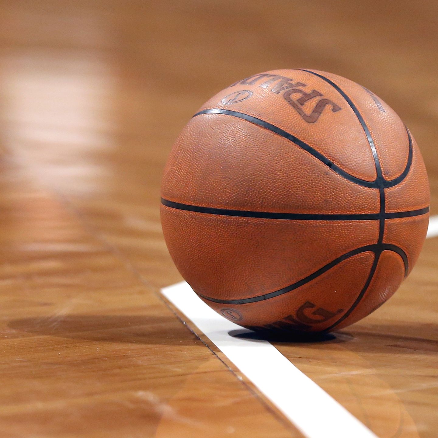 basketball on court floor